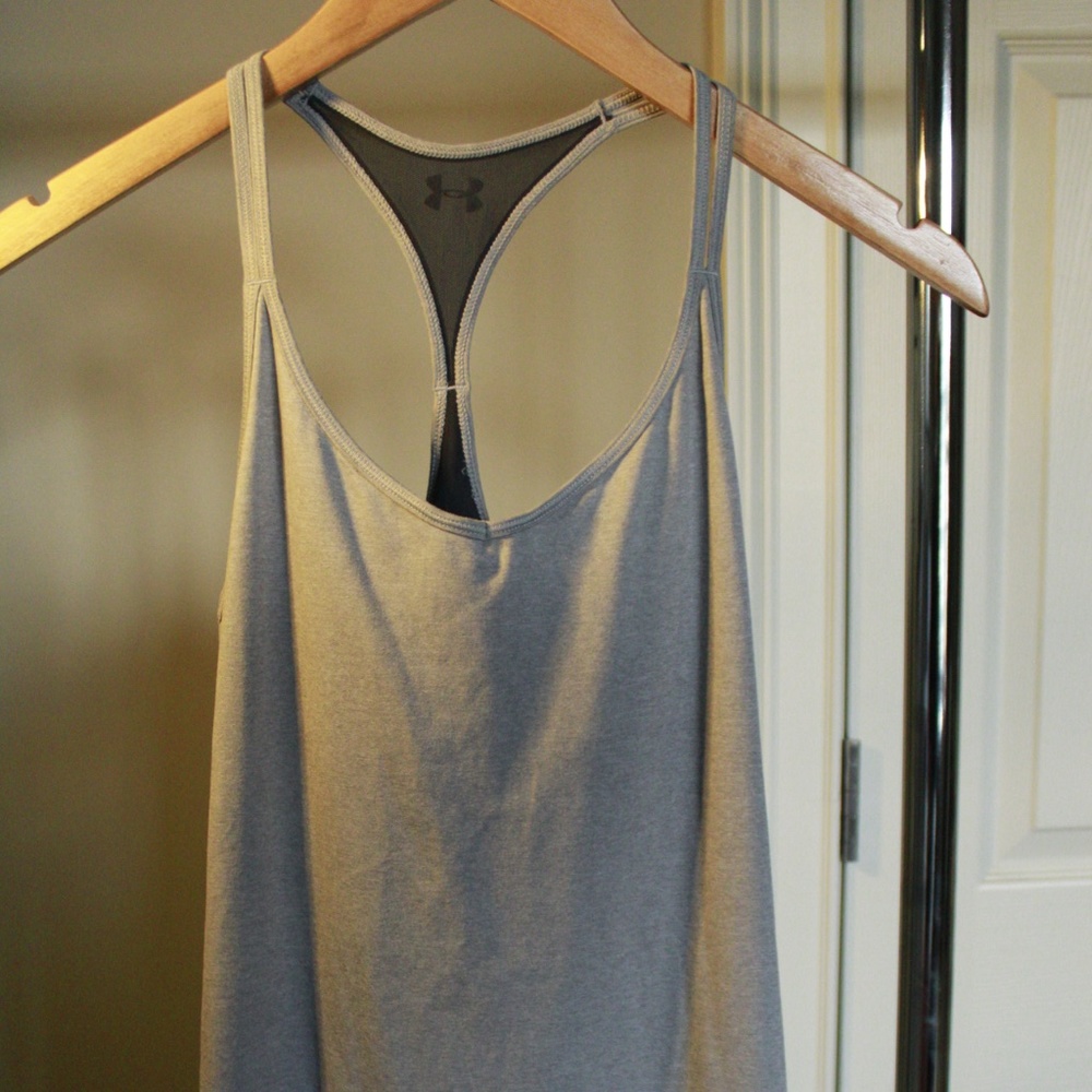 UNDER ARMOUR Grey Tank with Mesh Insert